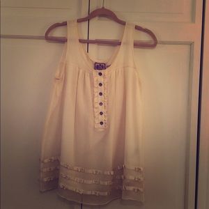 Juicy Couture cream tank top with bow details